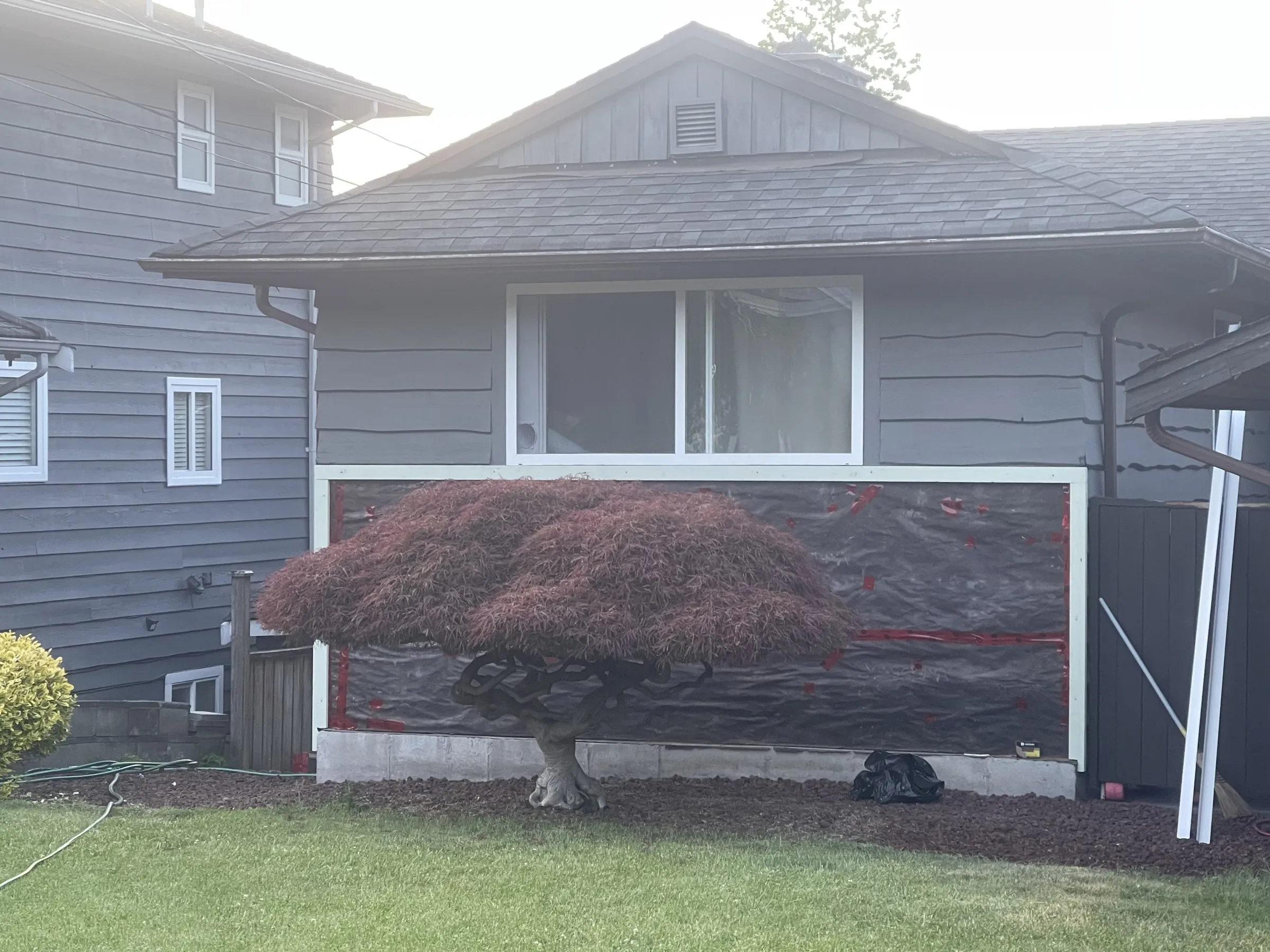 Wall wrapped and protected