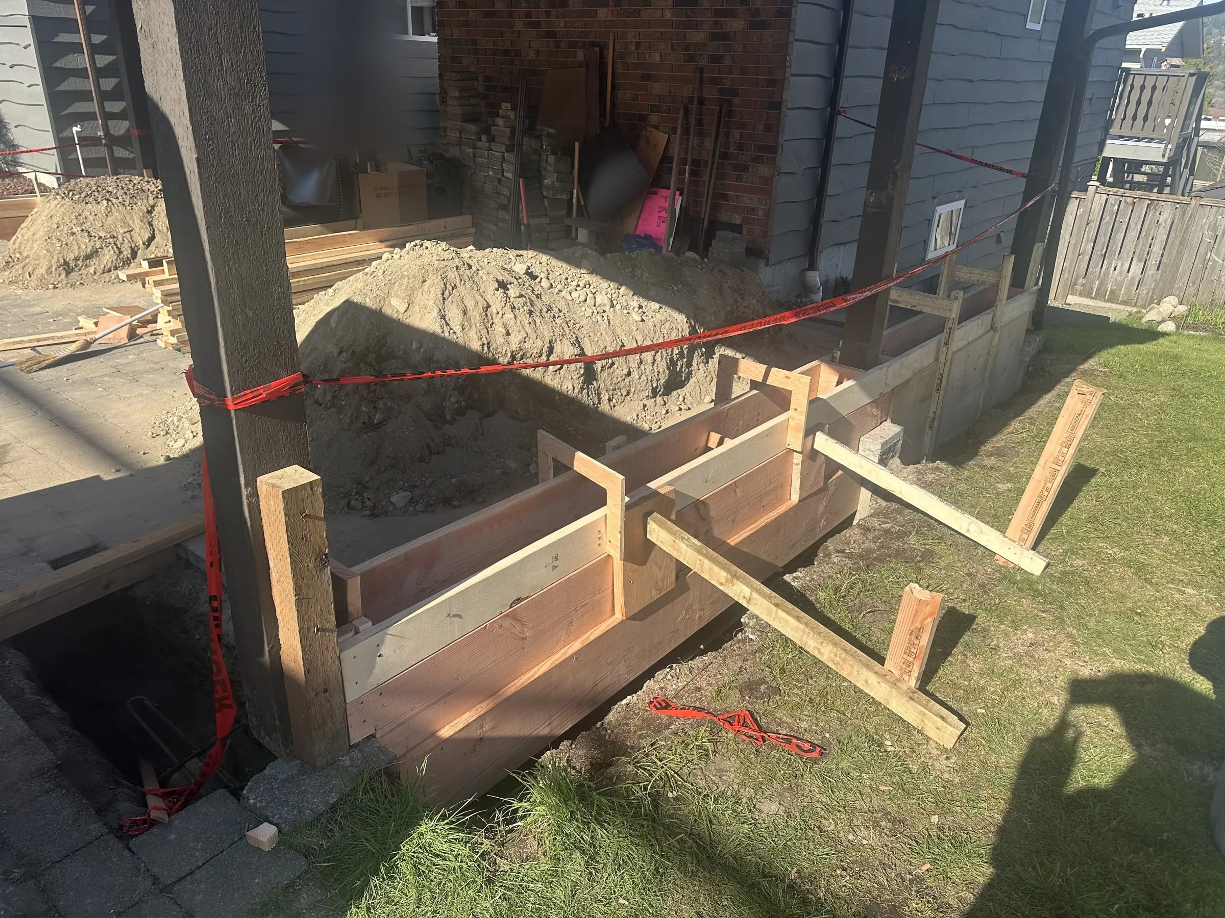 Foundation forms set and ready for concrete