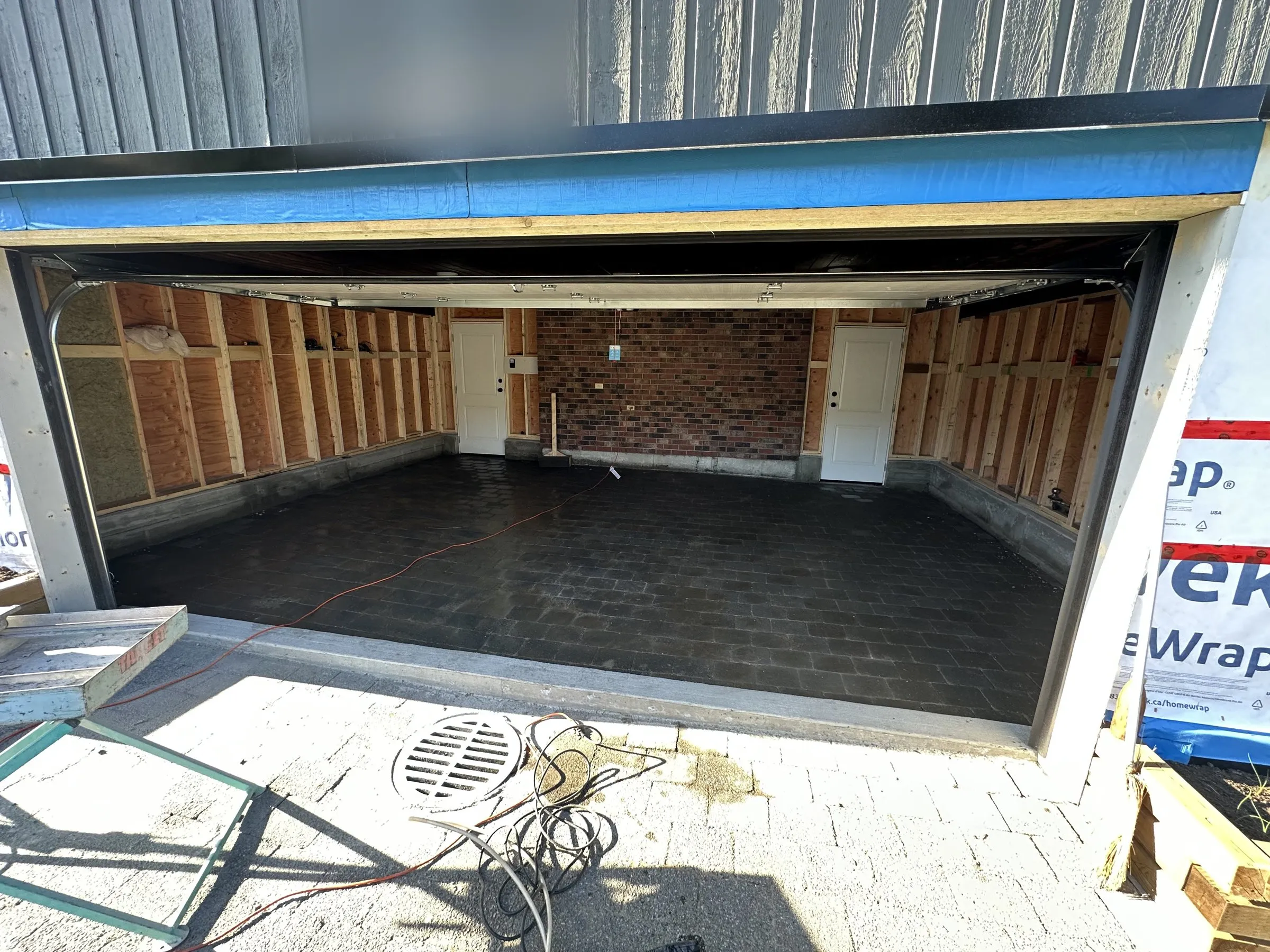 Inside the new garage