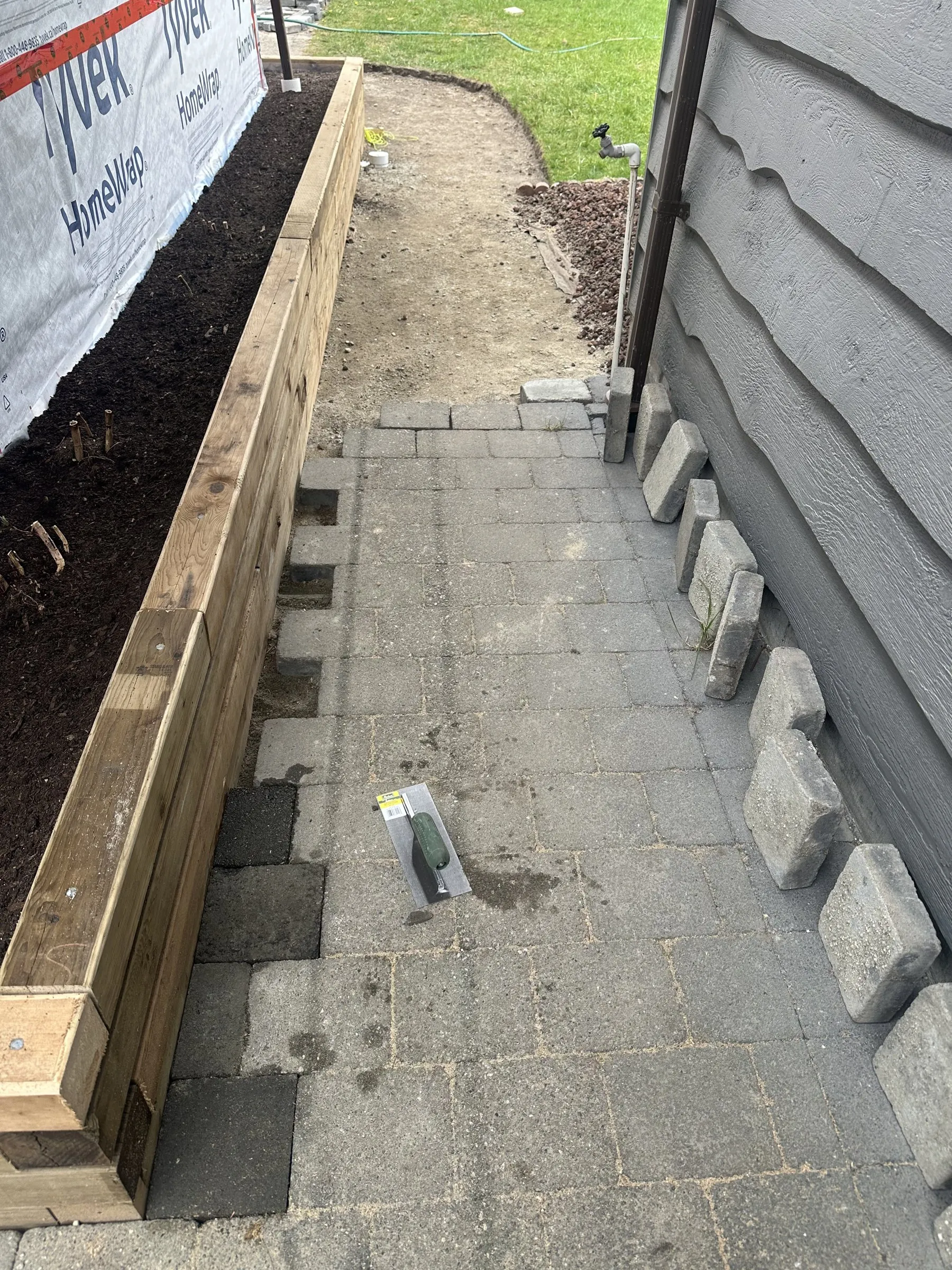 Side paver path