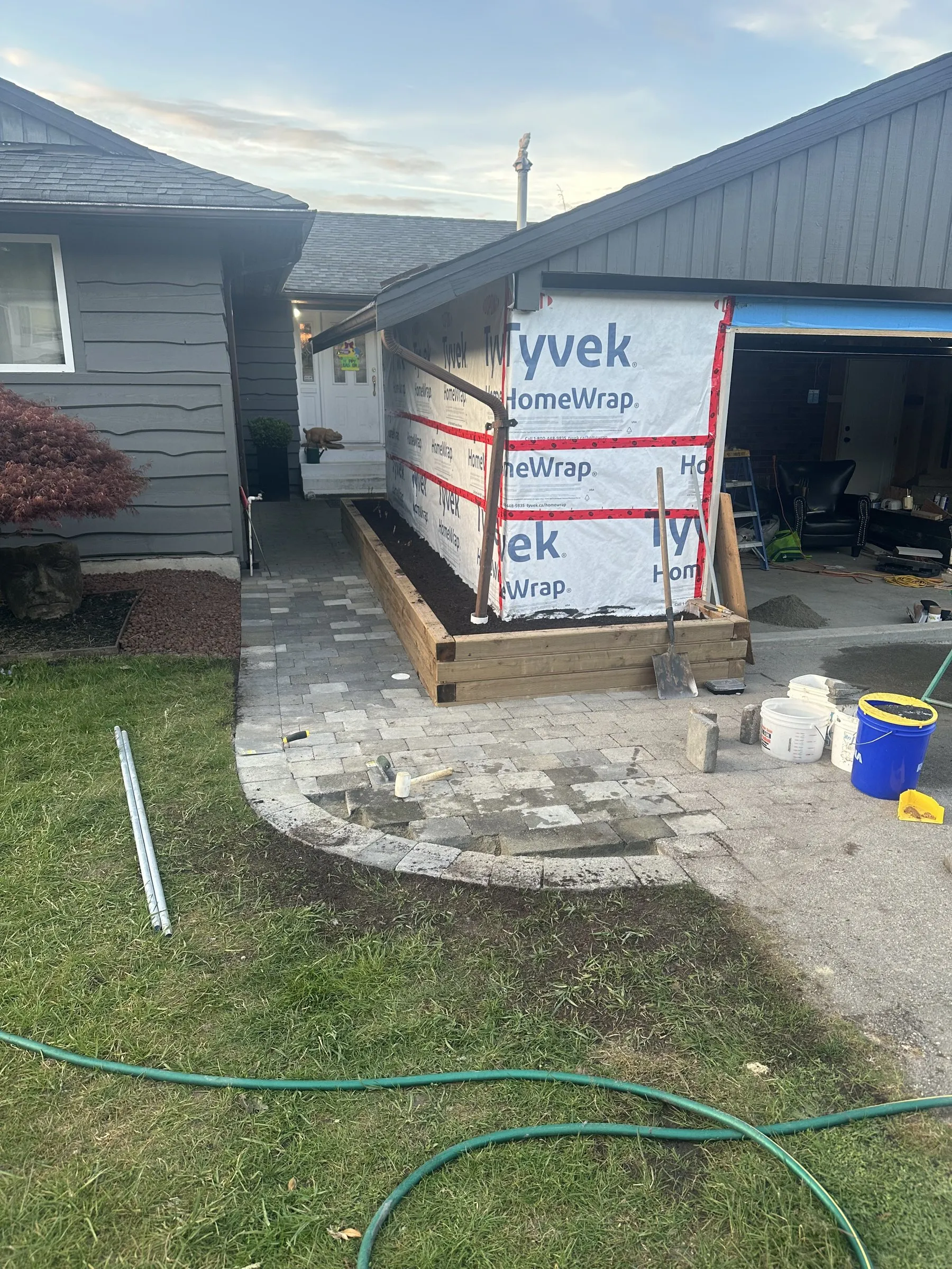 Laying the pavers