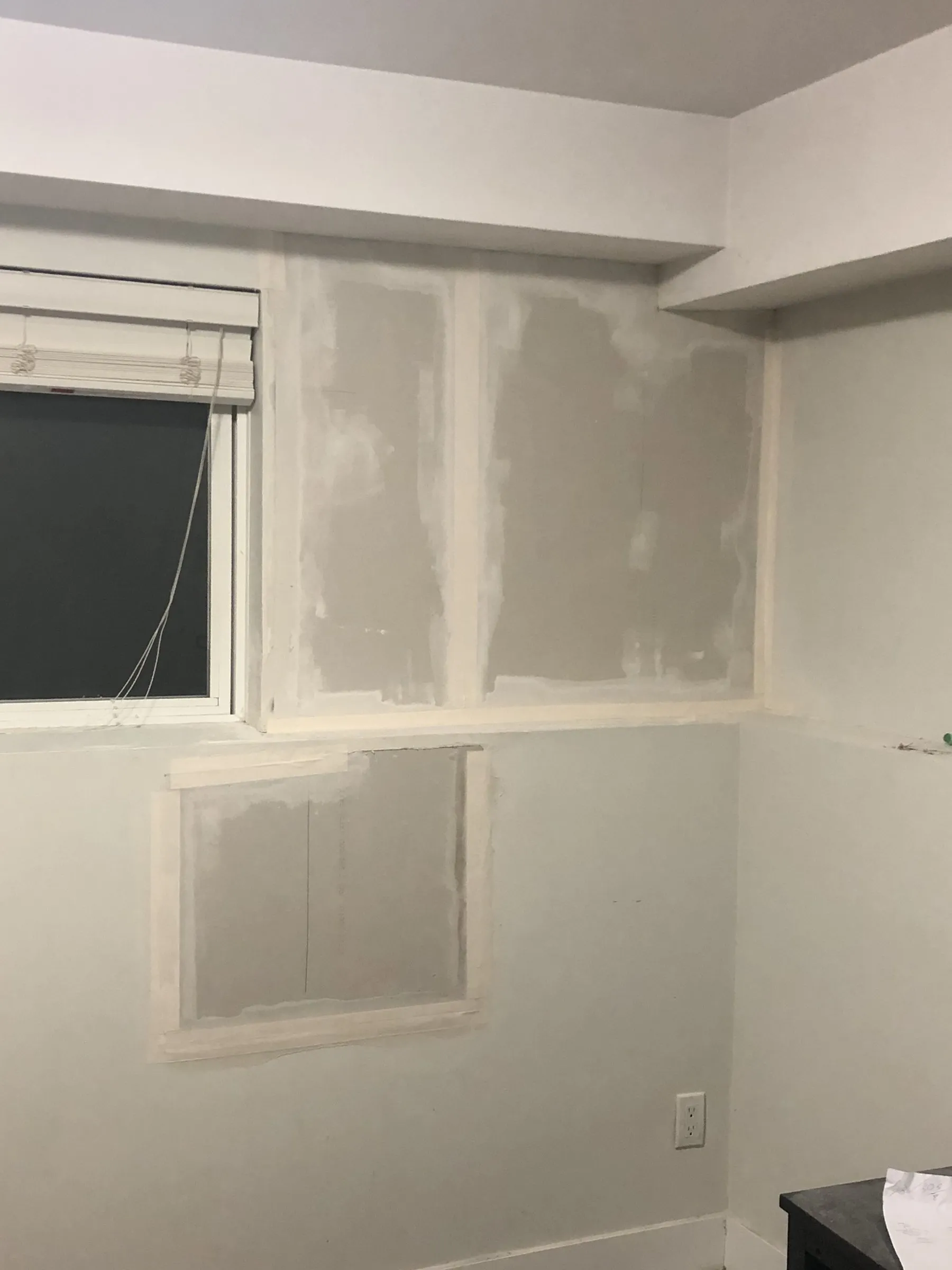 Wall sections replaced around the basement window